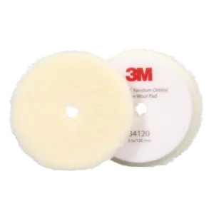 3M 34120 Perfect It Random Orbital Coarse Wool Pad 5"/130mm White x 2 Pack