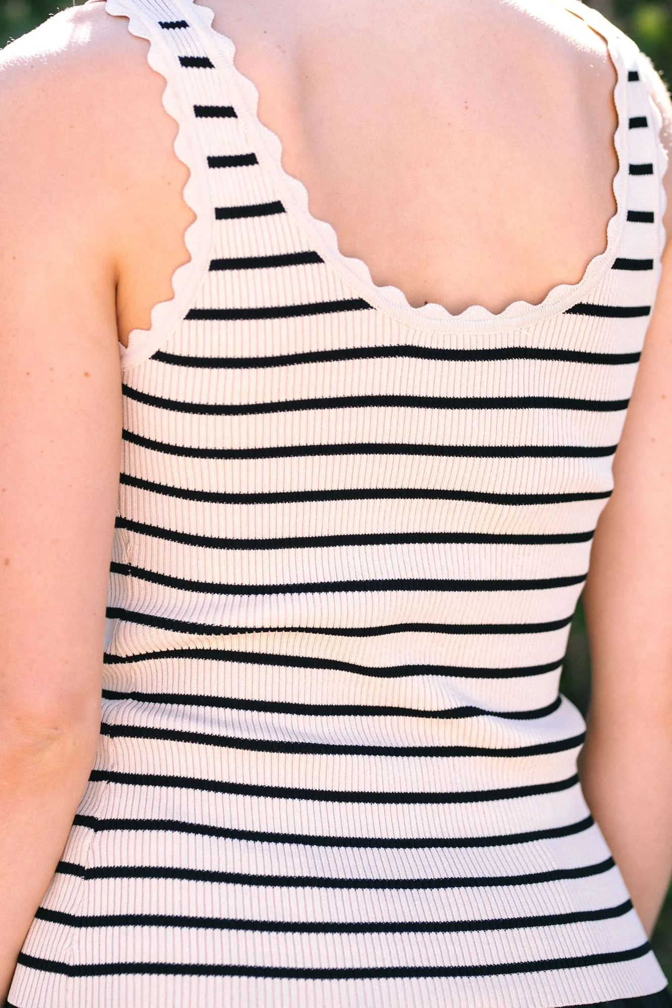 Aubrey Striped Scalloped Tank