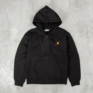 Carhartt WIP American Script Hooded Zip Jacket  - Black