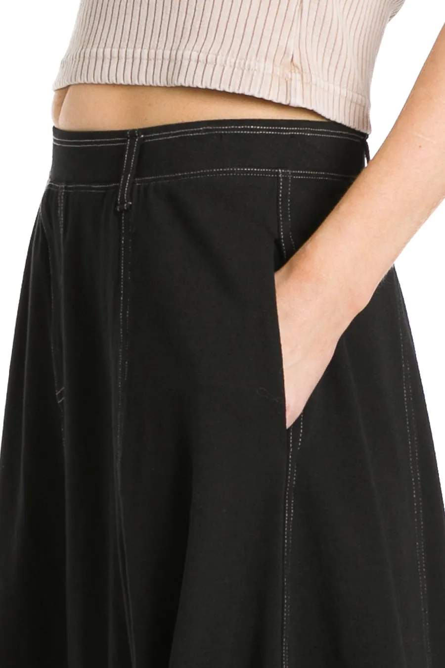 Jean Panel Long Skirt