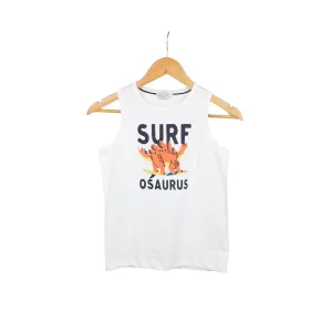 JKC Sando with Surf-osaurus Spot Print - White