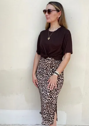 Leopard Midi Skirt