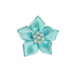 Light Blue Satin Star with Pearls (Pack of 20)