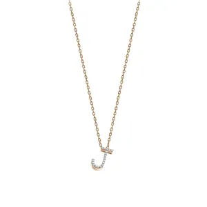 Mini Cube Letter Slim Chain Necklace