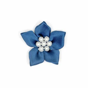 Navy Satin Star with Pearls (Pack of 20)