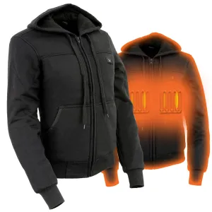 Nexgen Heat MPL2713SET Women Black 'Heated' Front Zipper Fiery Hoodie Jacket for Outdoor Activities w/ Battery Pack