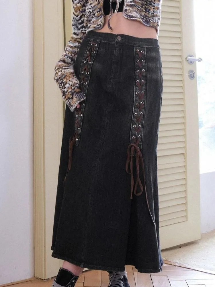 Retro niche design long skirt【s0000003513】