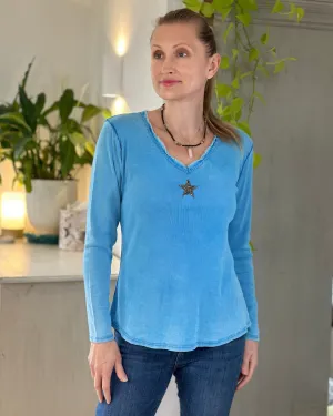 Sequin Star Long Sleeved T-Shirt - Blue