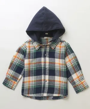 Sweetlime By As Multi Checks Checks Cotton Flannel Hoodie Long Sleeve Shirt