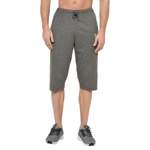 Vimal Jonney Cotton Blended Regular Fit Dark Grey 3/4th Capri For Men