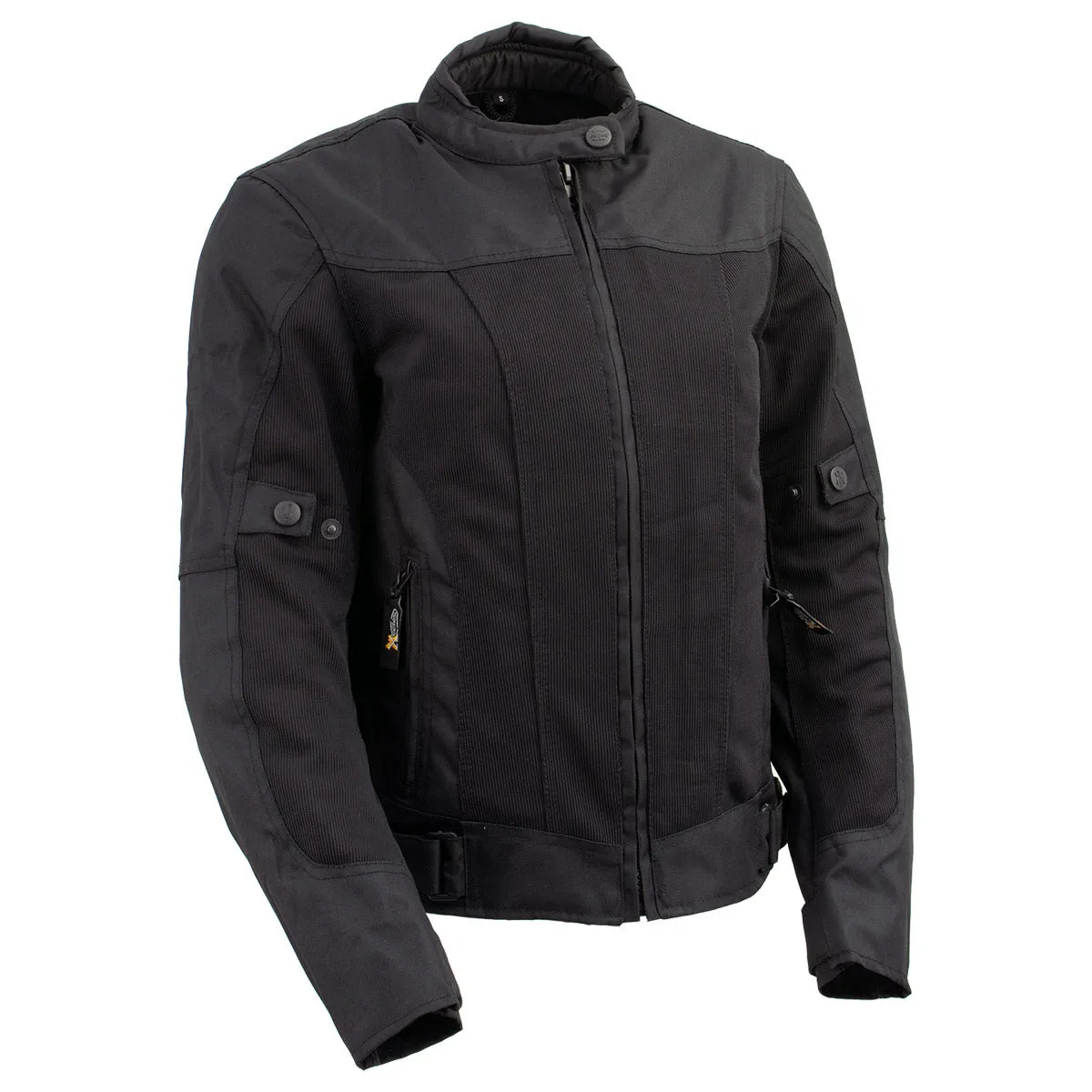 Xelement Women's Shade Black Textile and Mesh Scooter Motorcycle Biker Jacket with X-Armor XS22012